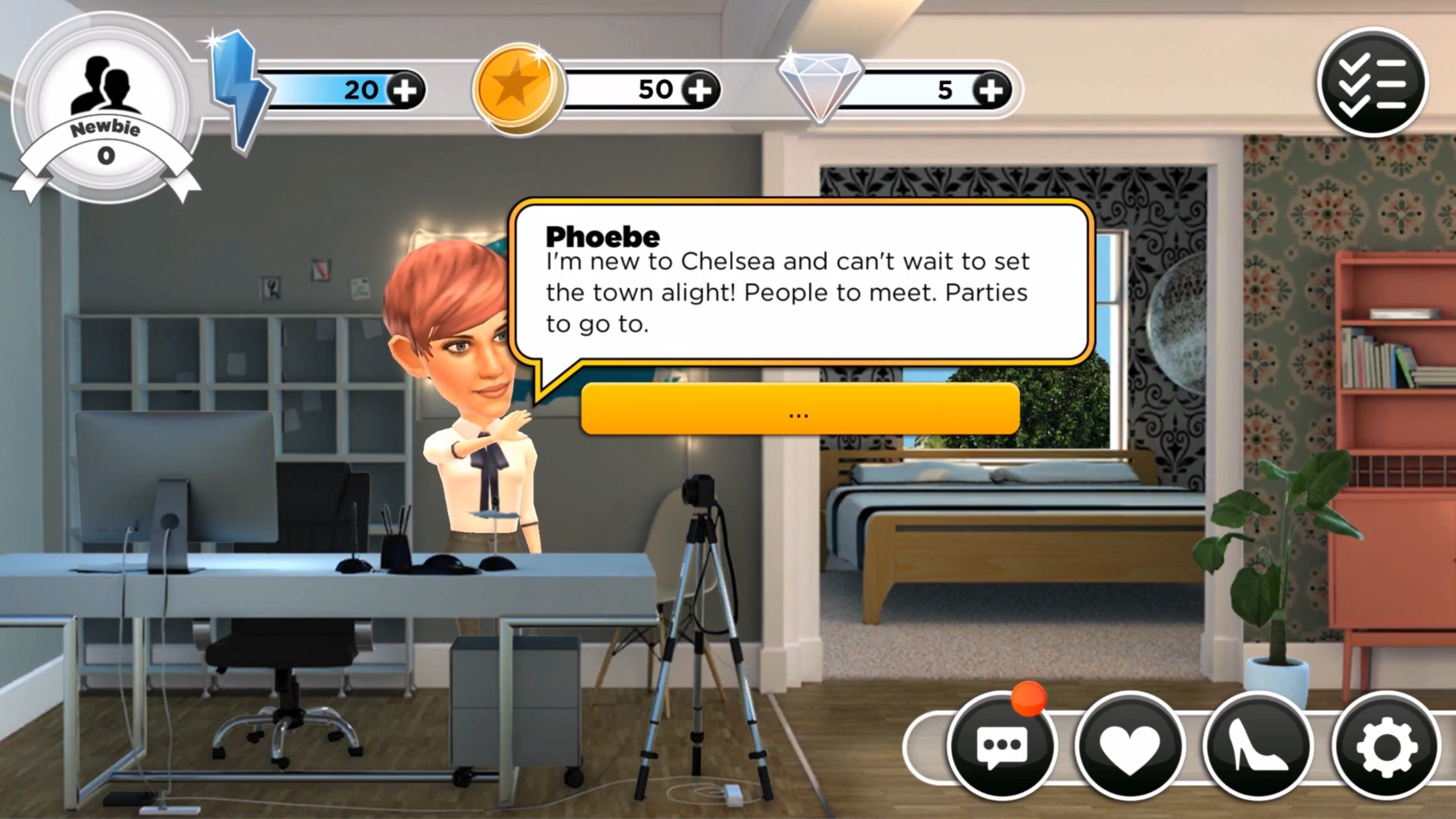A screenshot from Made in Chelsea: Unlocked showing the dialogue UI.
