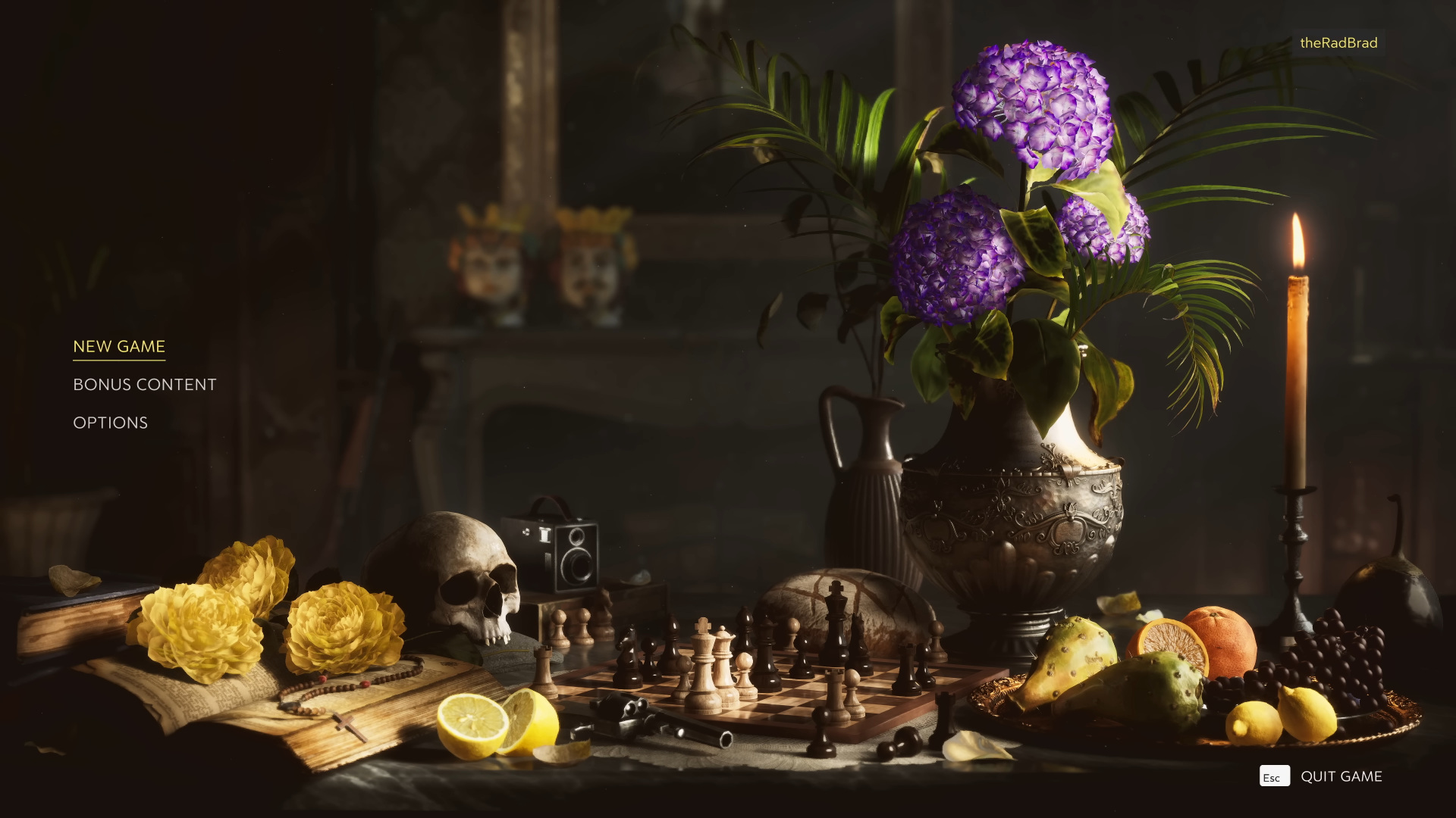 The main menu screen in Mafia: The Old Country.